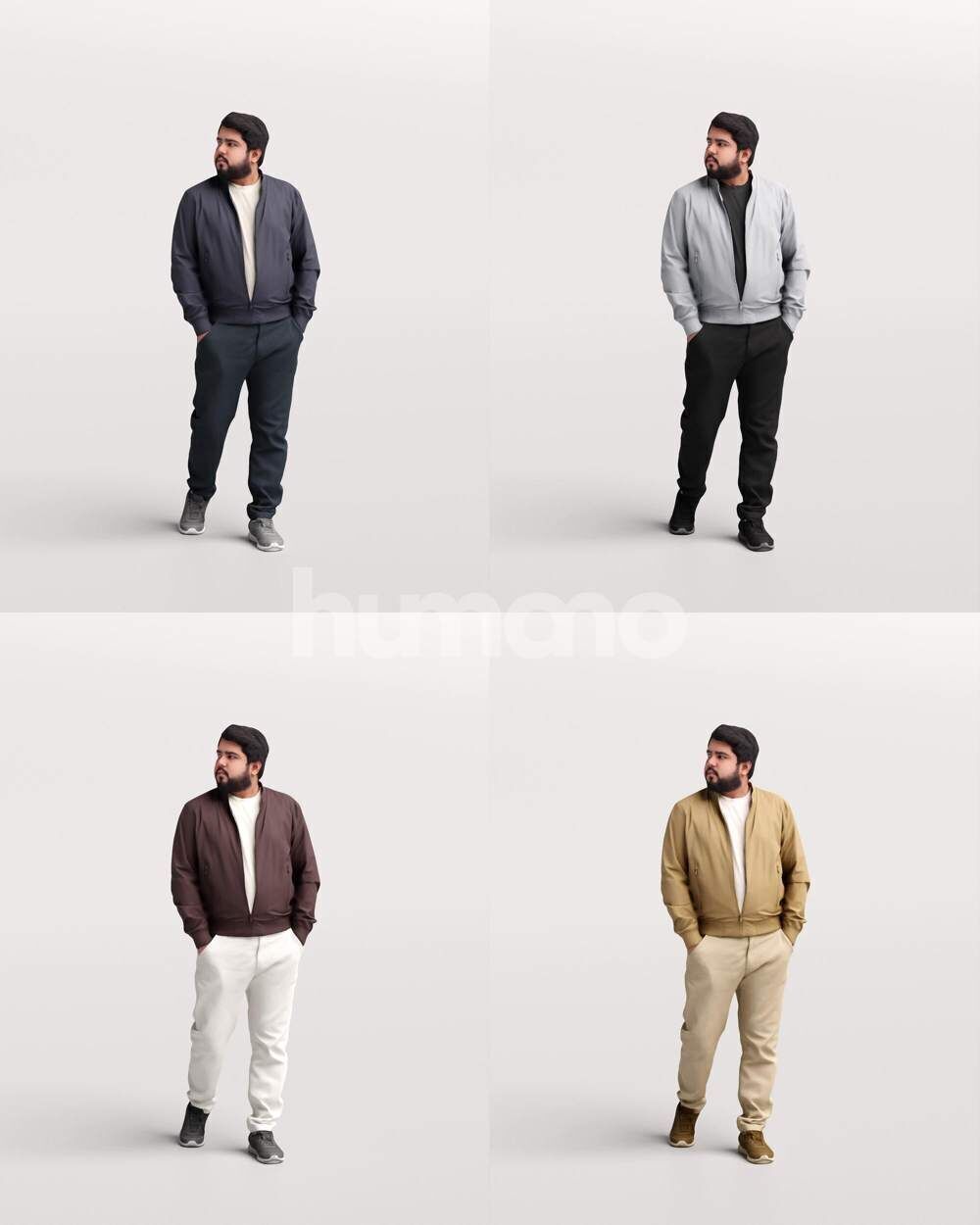 Humano Man walking in coat -2503-065-7048 3D model_2