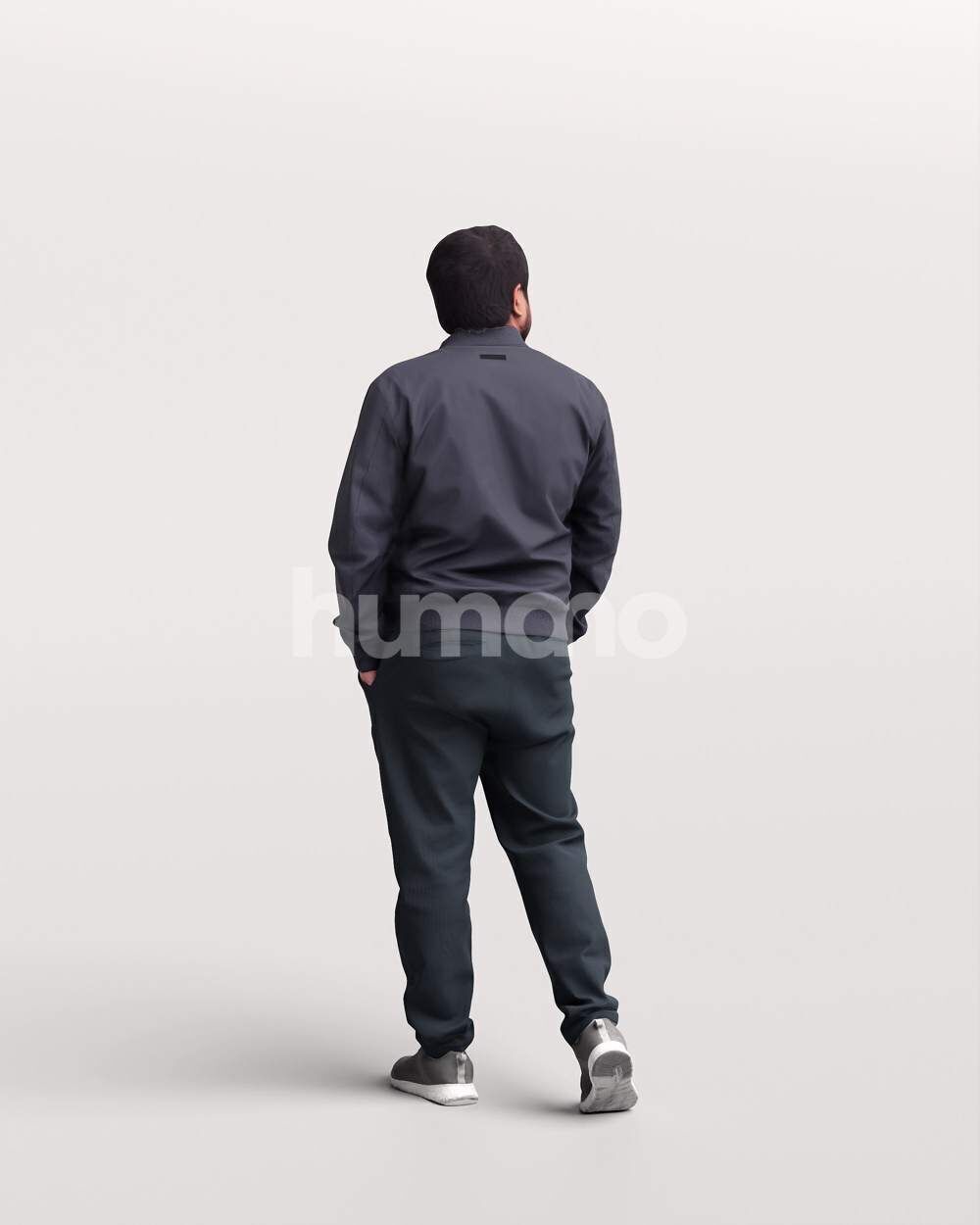 Humano Man walking in coat -2503-065-7048 3D model_7