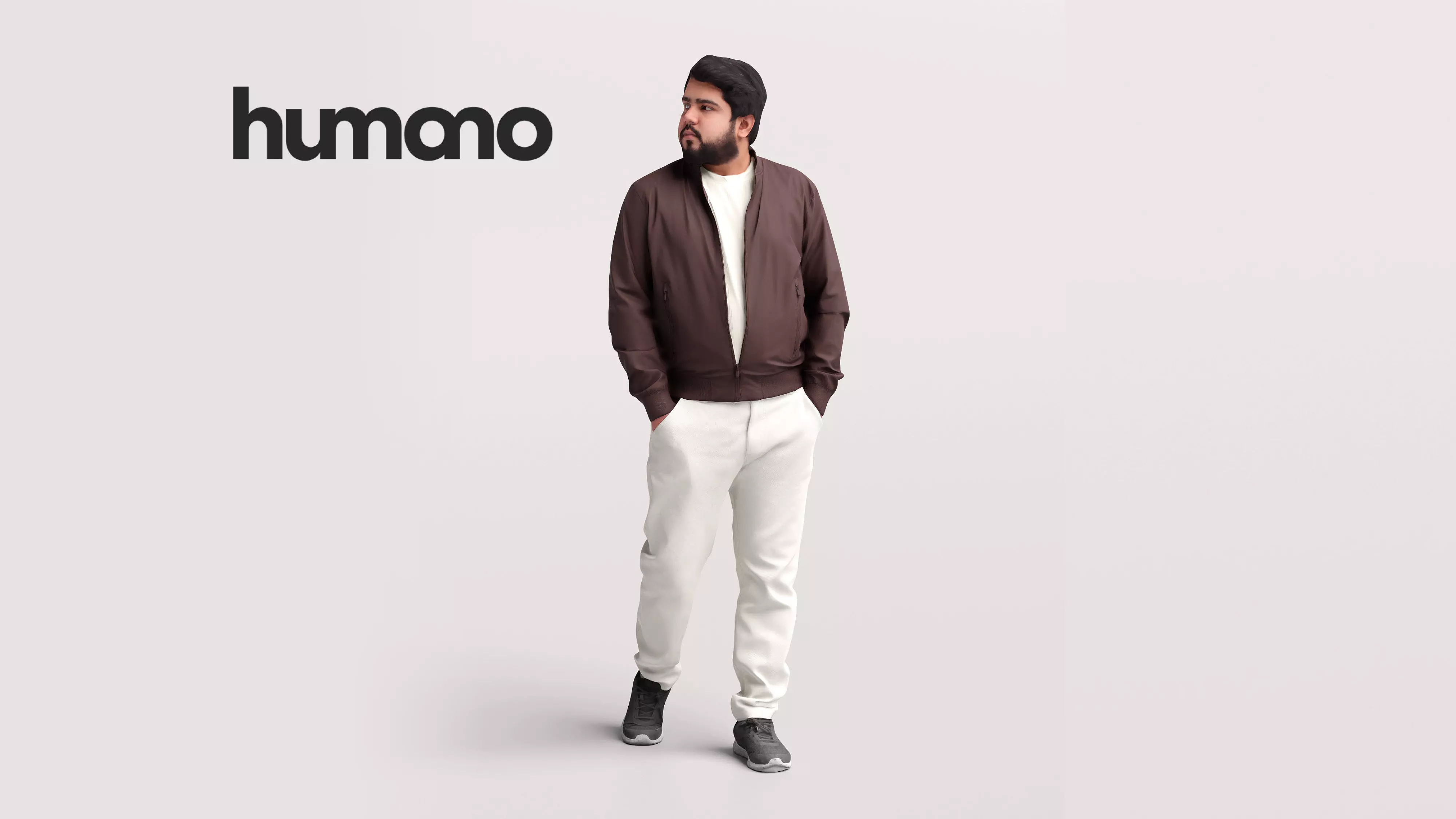 Humano Man walking in coat -2503-065-7048 3D model_0