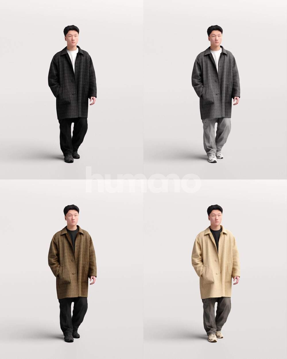 Humano Man walking in coat -2503-060-6285 3D model_2