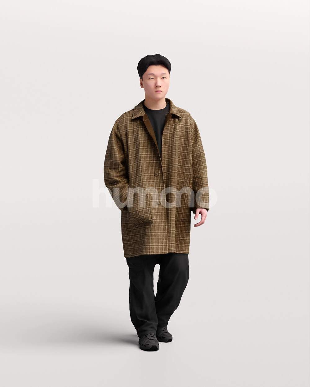 Humano Man walking in coat -2503-060-6285 3D model_13