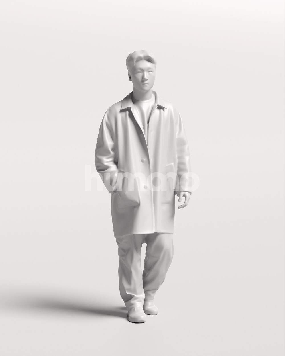 Humano Man walking in coat -2503-060-6285 3D model_3