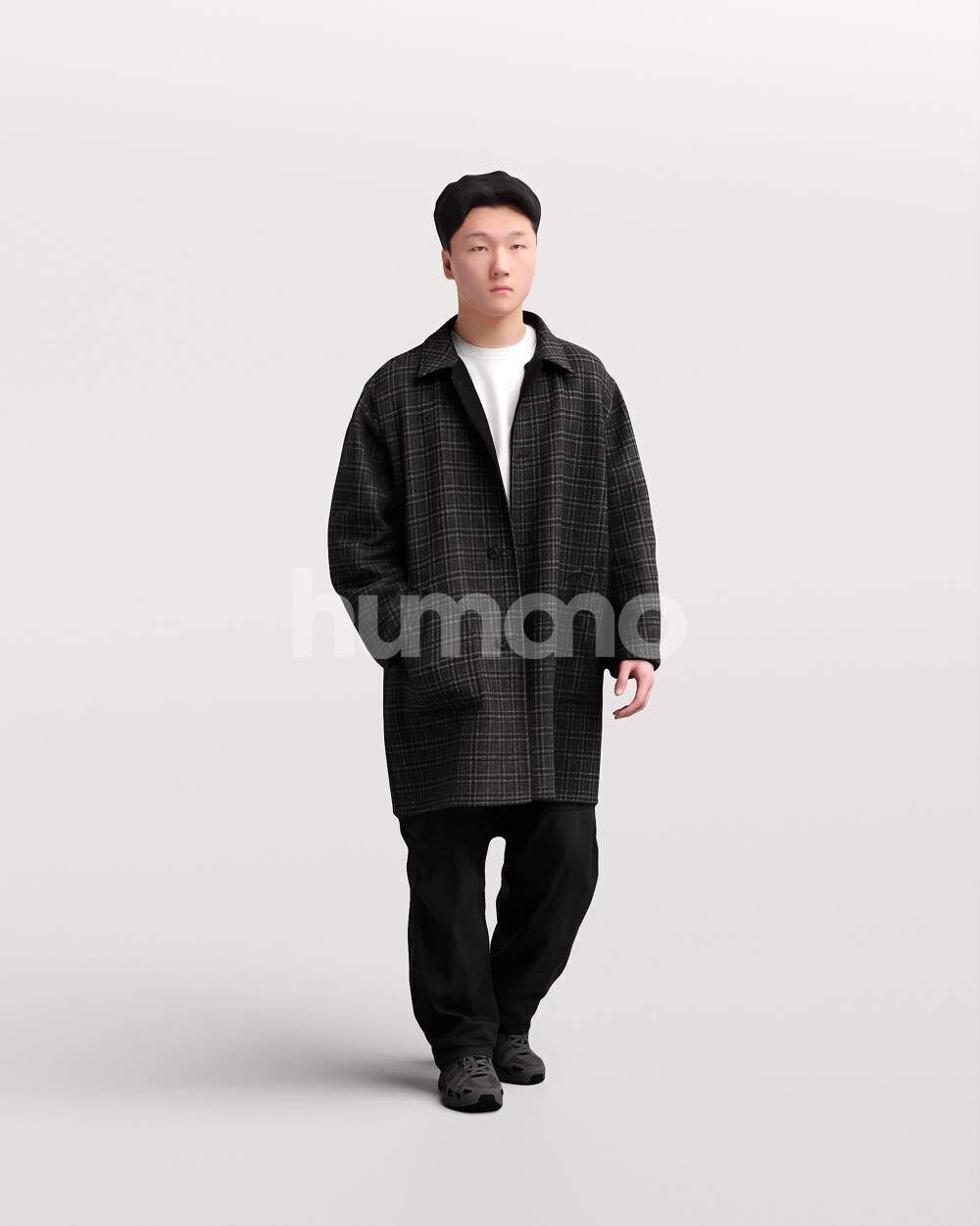 Humano Man walking in coat -2503-060-6285 3D model_4