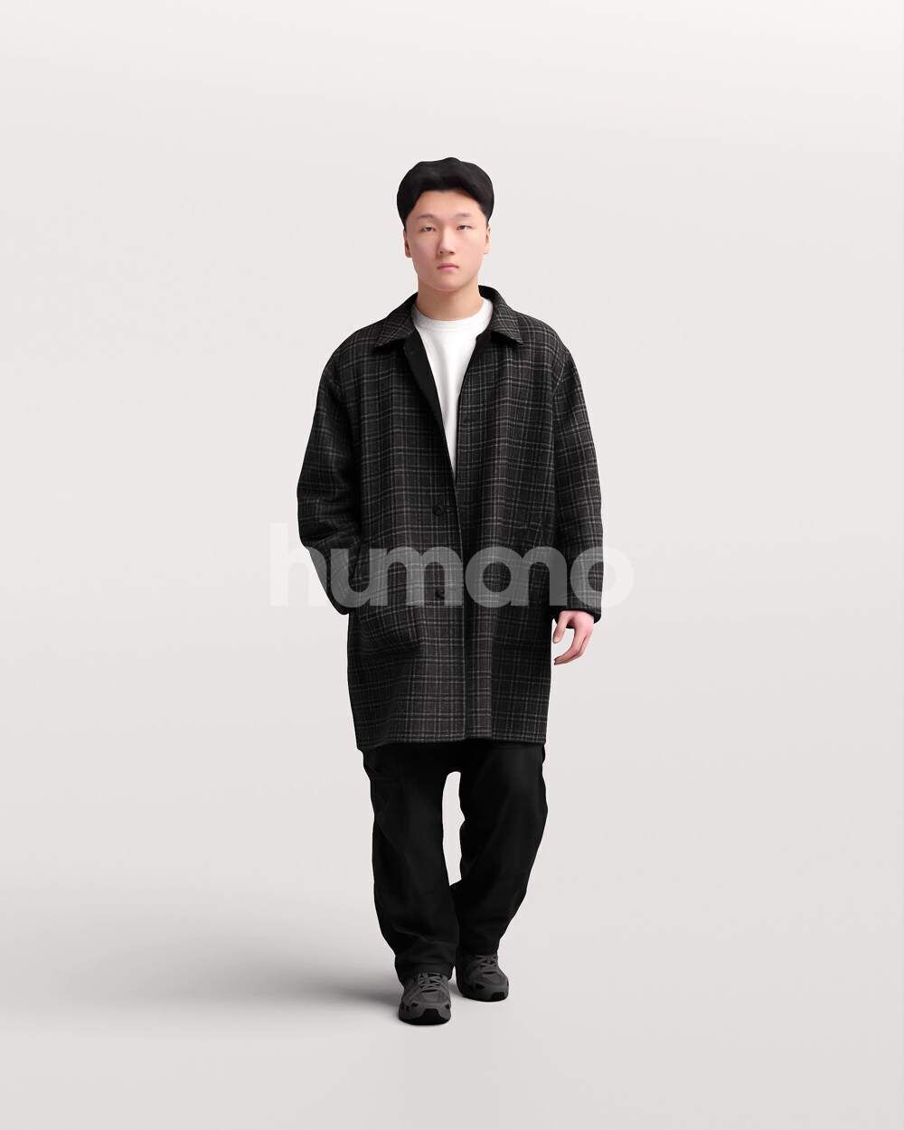 Humano Man walking in coat -2503-060-6285 3D model_6