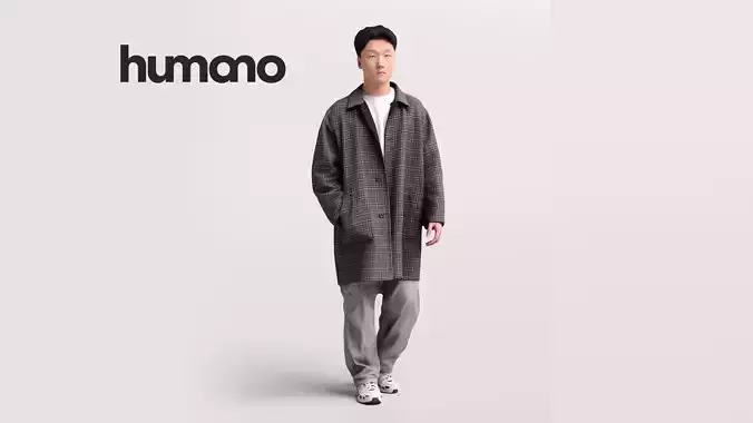 Humano Man walking in coat -2503-060-6285 3D model