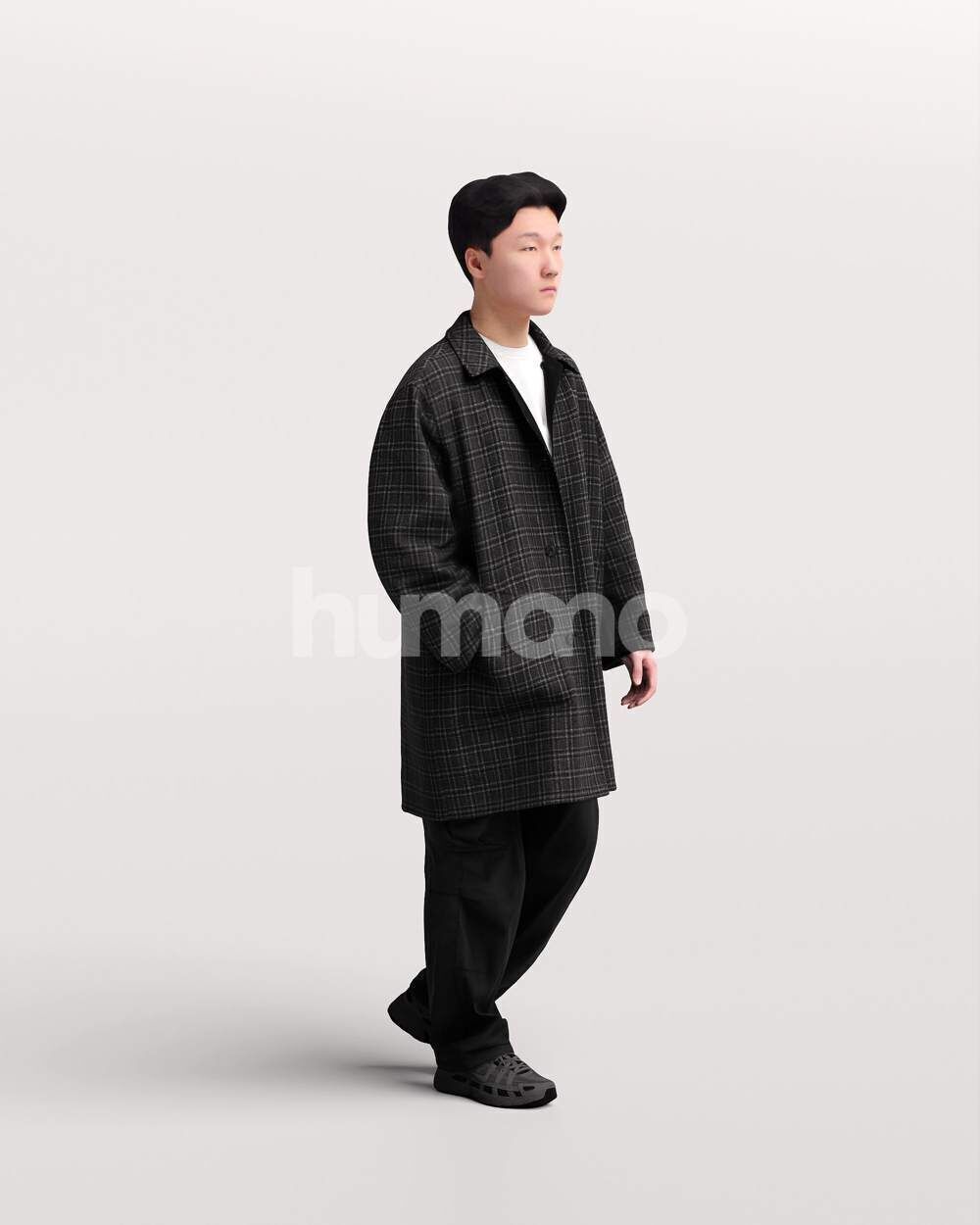 Humano Man walking in coat -2503-060-6285 3D model_5