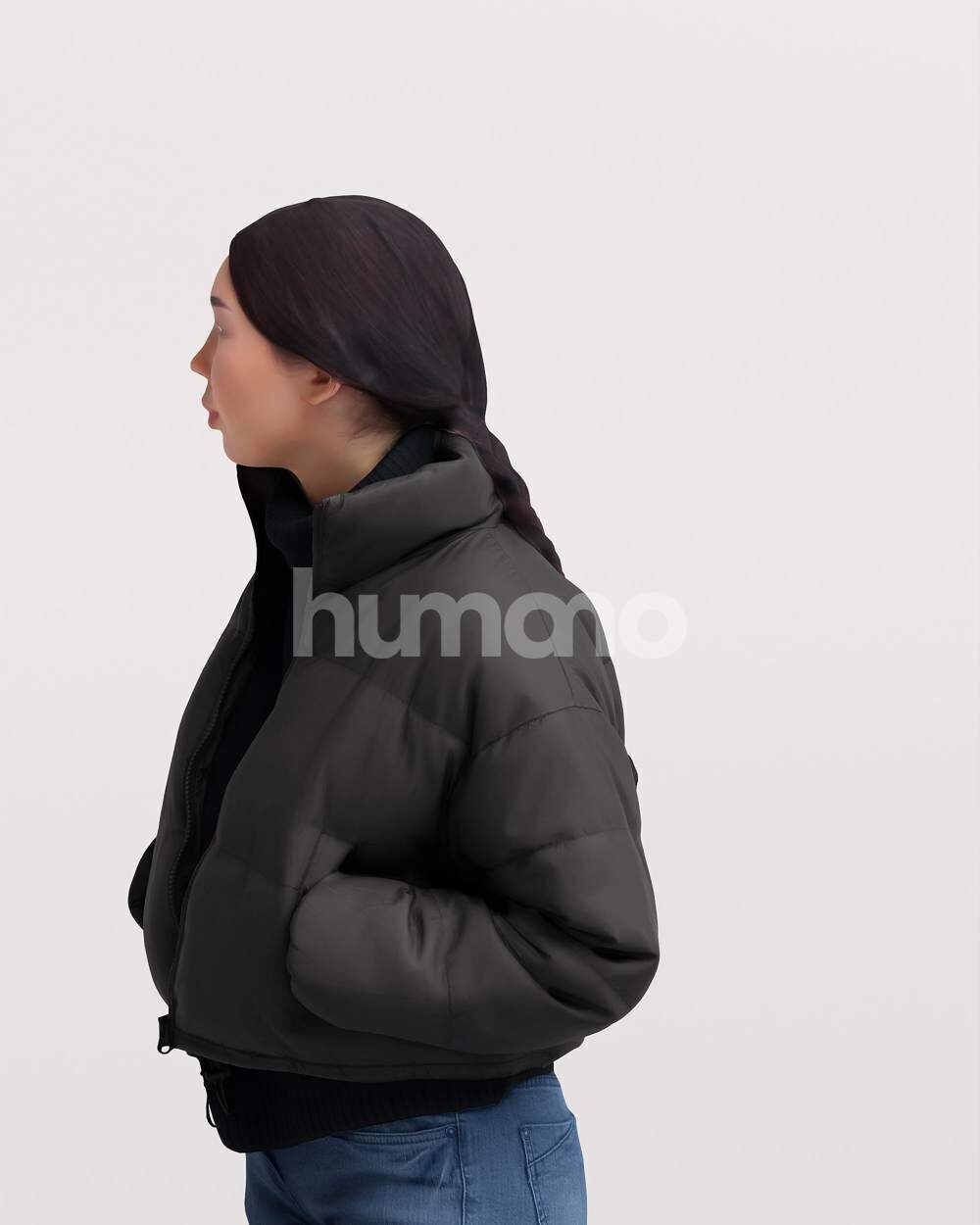 Humano Asian Woman walking in jacket -2503-051-5451 3D model_10