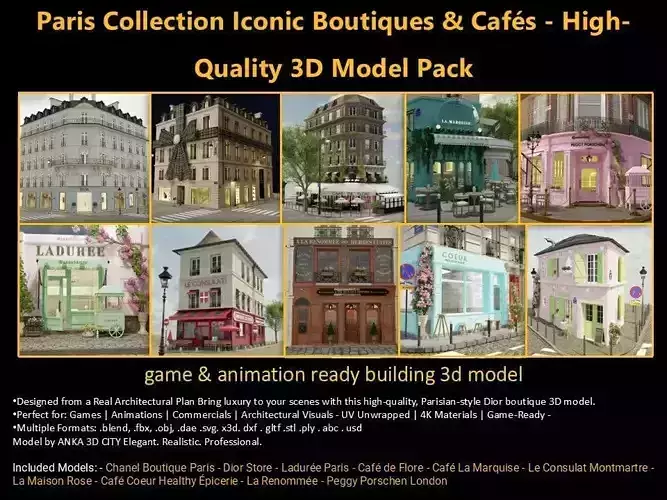  Paris Collection High Quality 3D Model Pack 