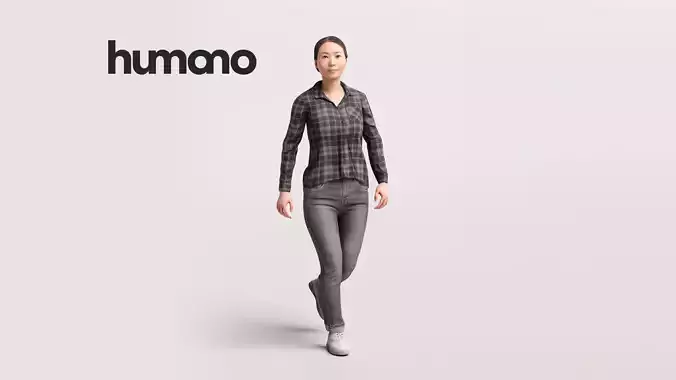 Humano Asian Woman walking -2504-083-5324