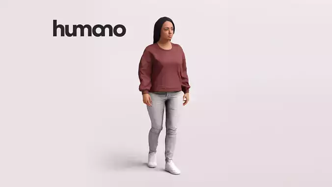 Humano African Woman walking -2504-080-4502