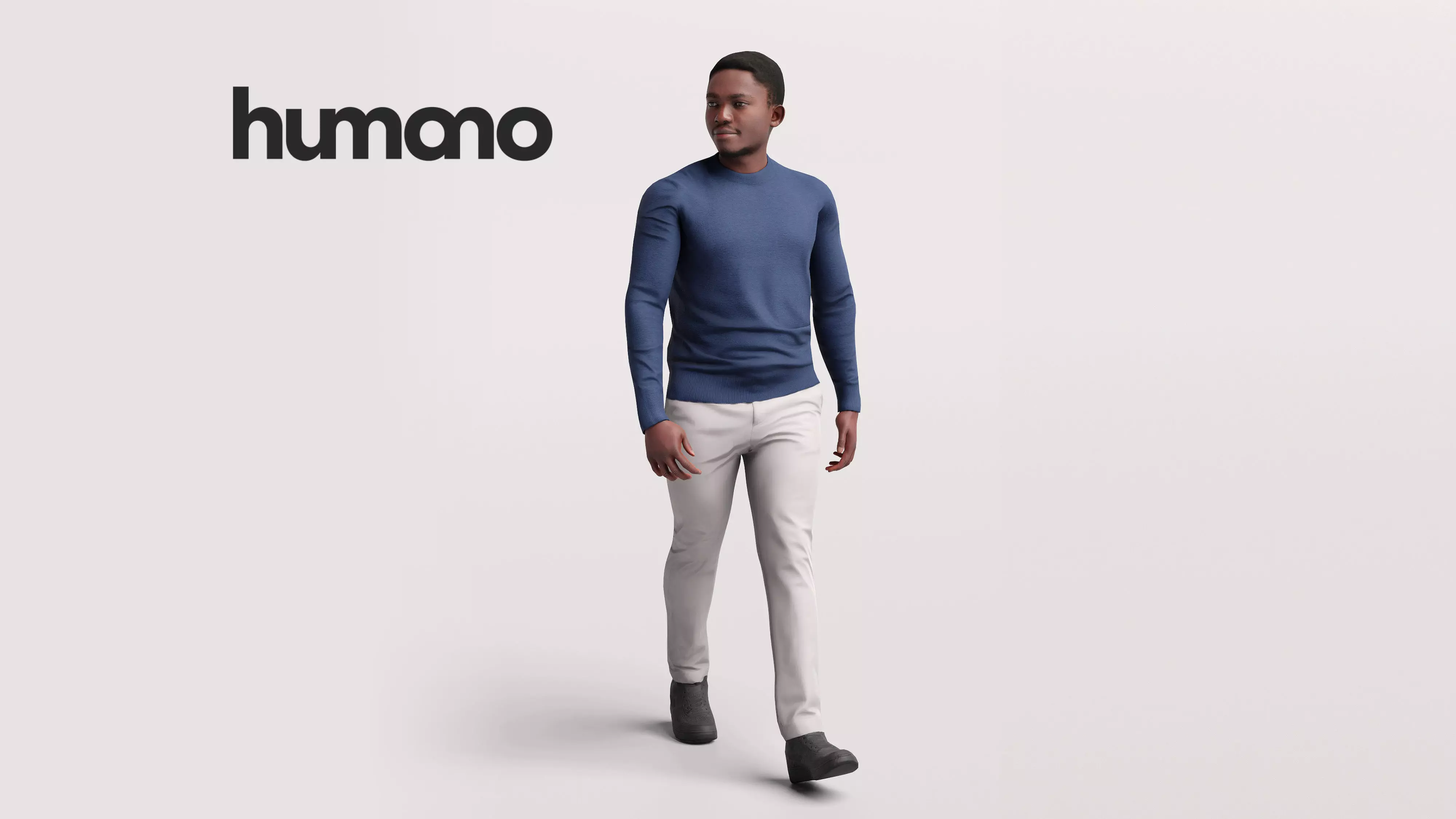 Humano African Man walking -2504-064-4894 3D model_0