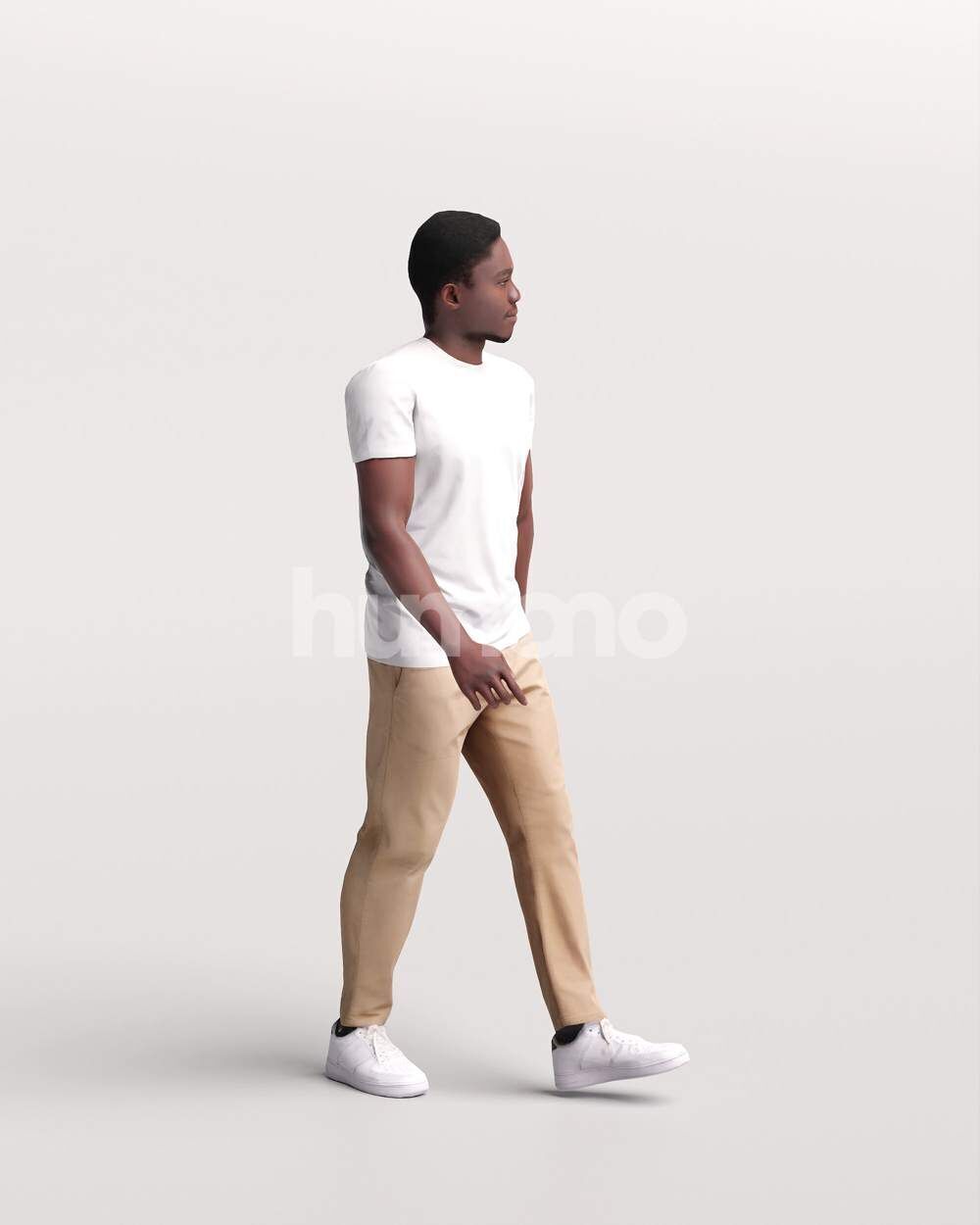 Humano African Man walking -2504-064-4876 3D model_5