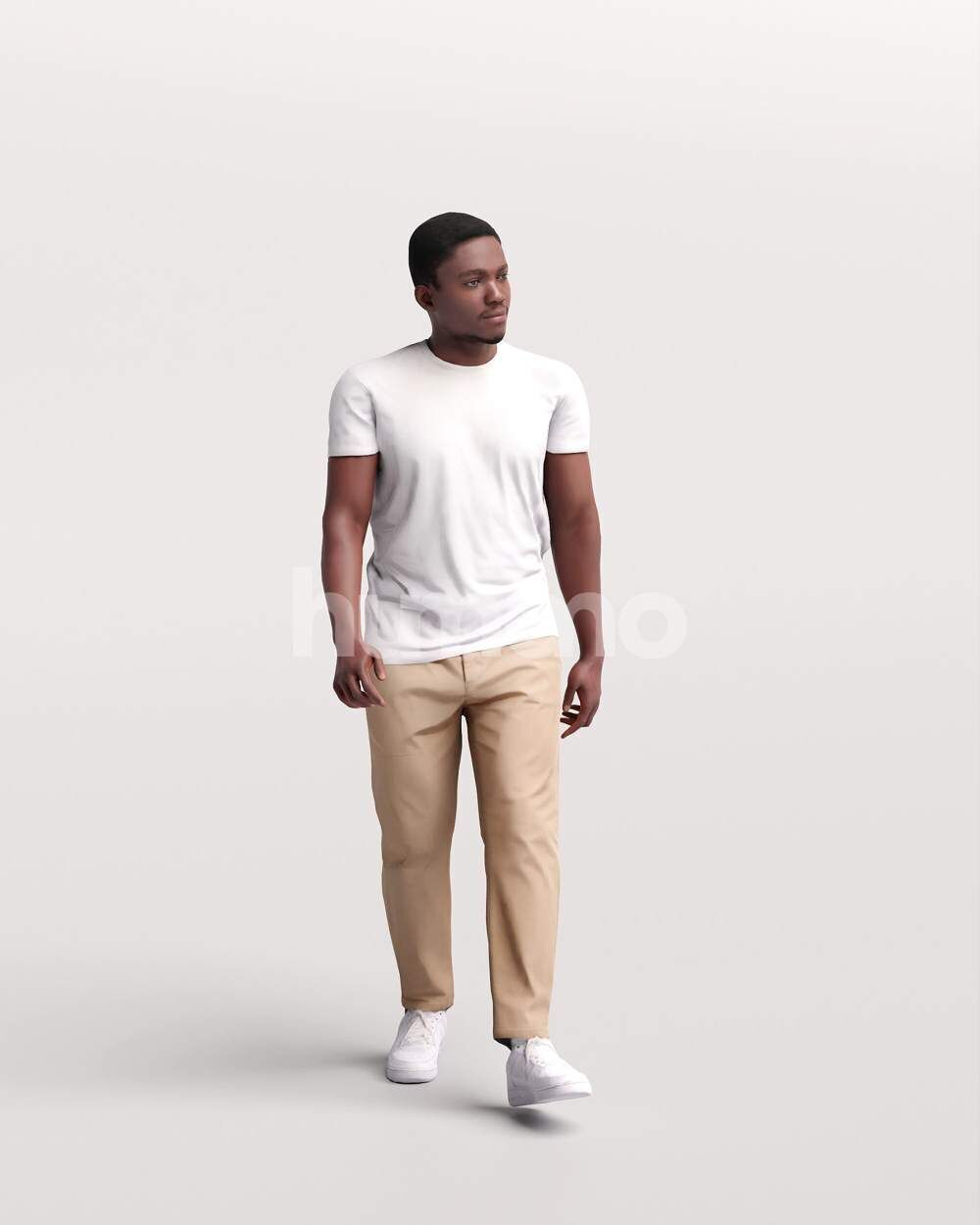 Humano African Man walking -2504-064-4876 3D model_6