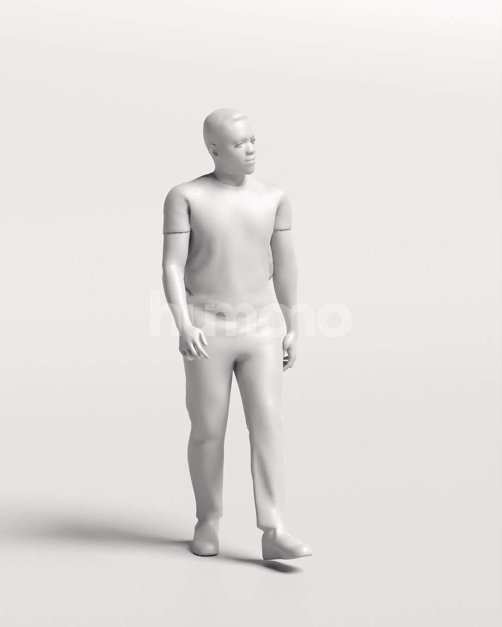 Humano African Man walking -2504-064-4876 3D model_3