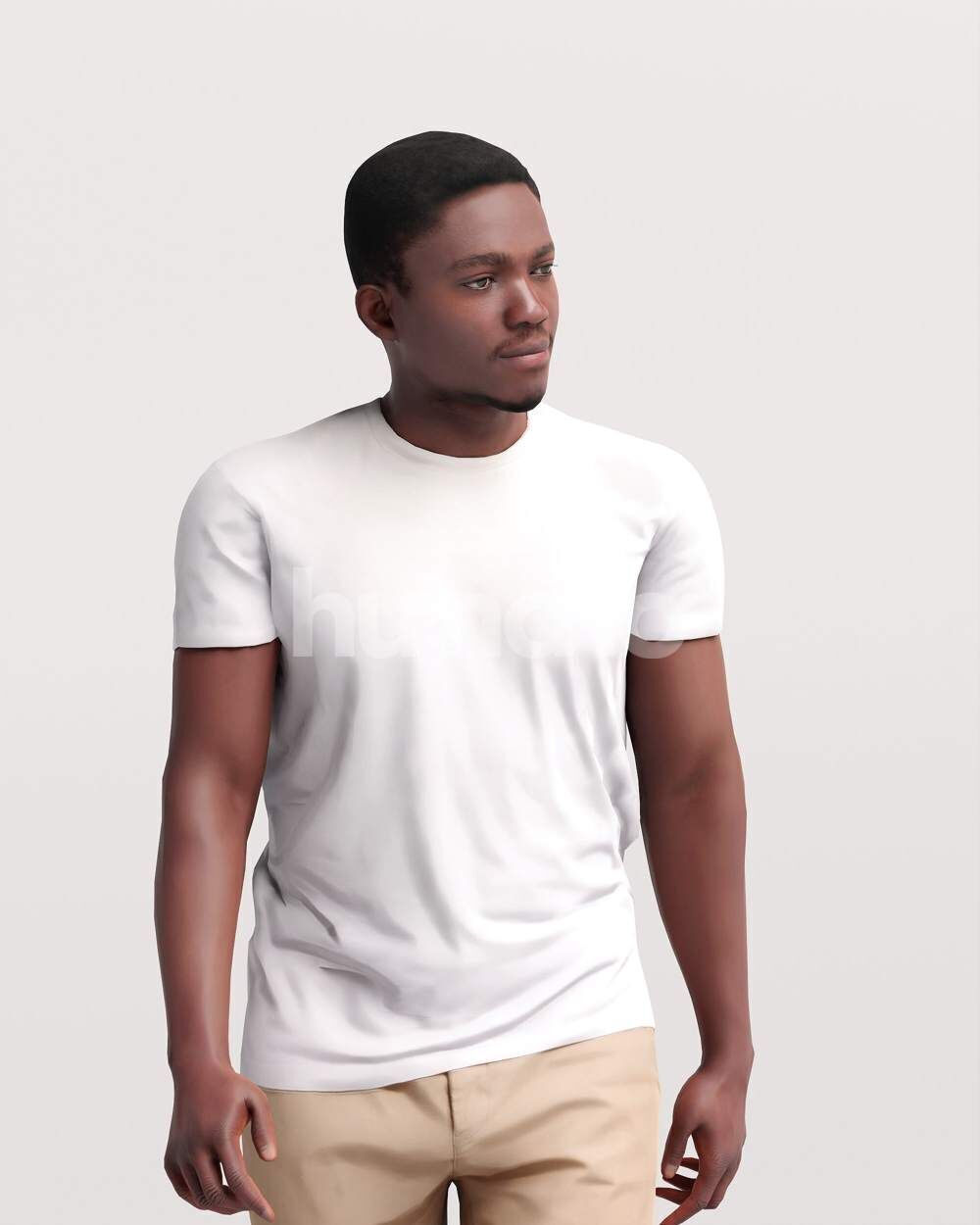 Humano African Man walking -2504-064-4876 3D model_9