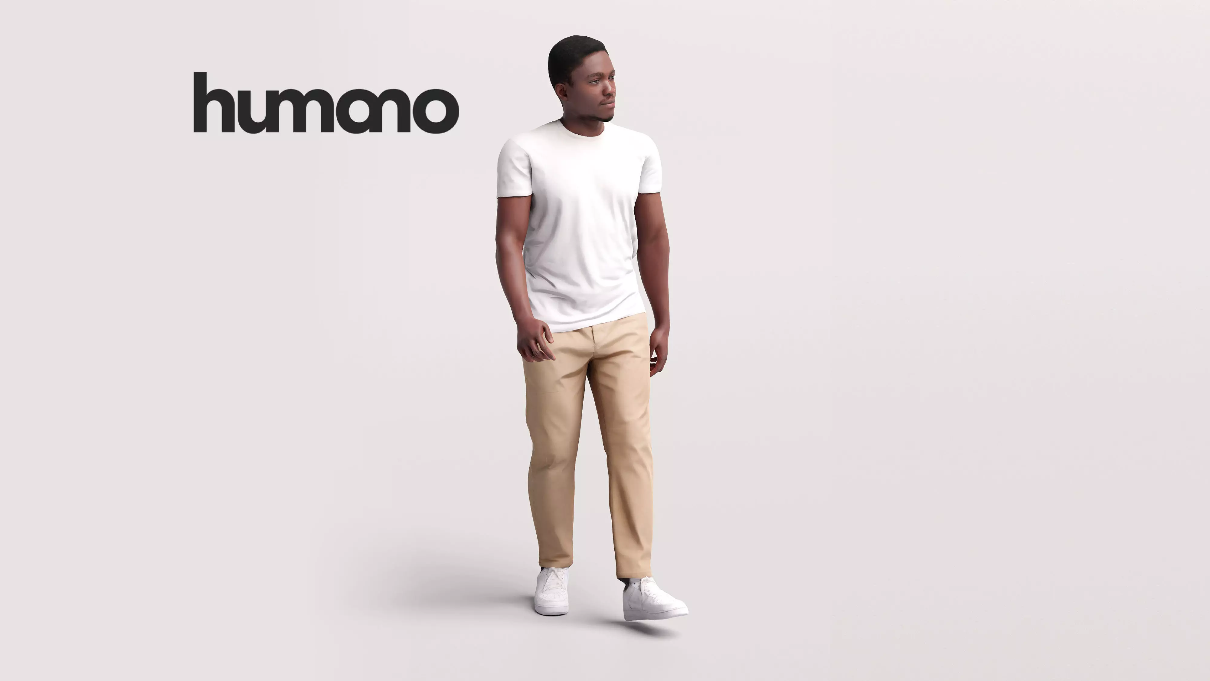 Humano African Man walking -2504-064-4876 3D model_0