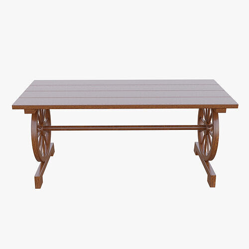 Rustic Table Low-poly 3D model