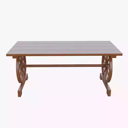 Rustic Table Low-poly 3D model