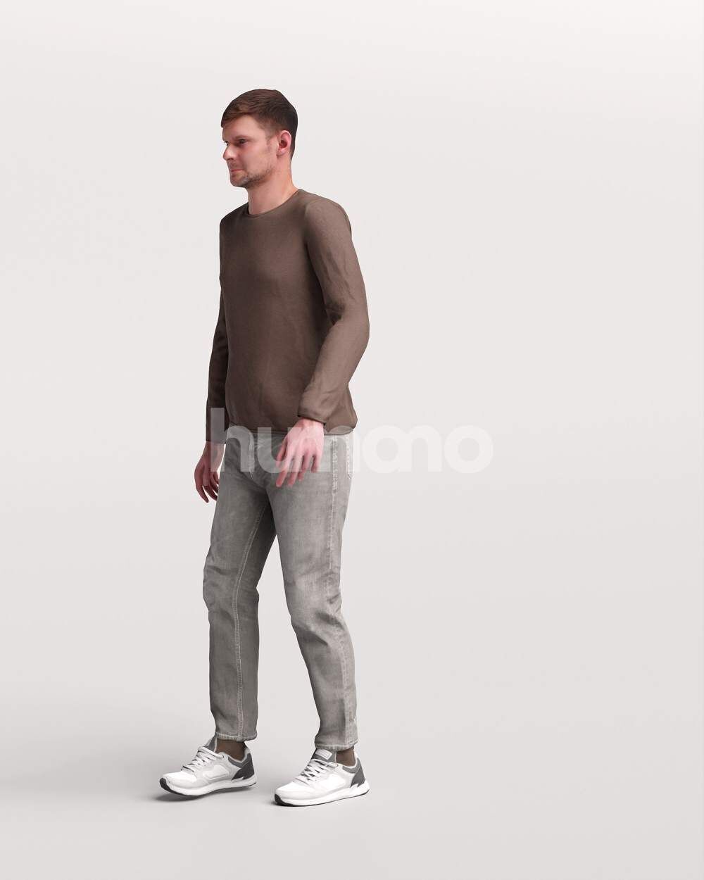 Humano Man walking -2504-056-2632 3D model_8