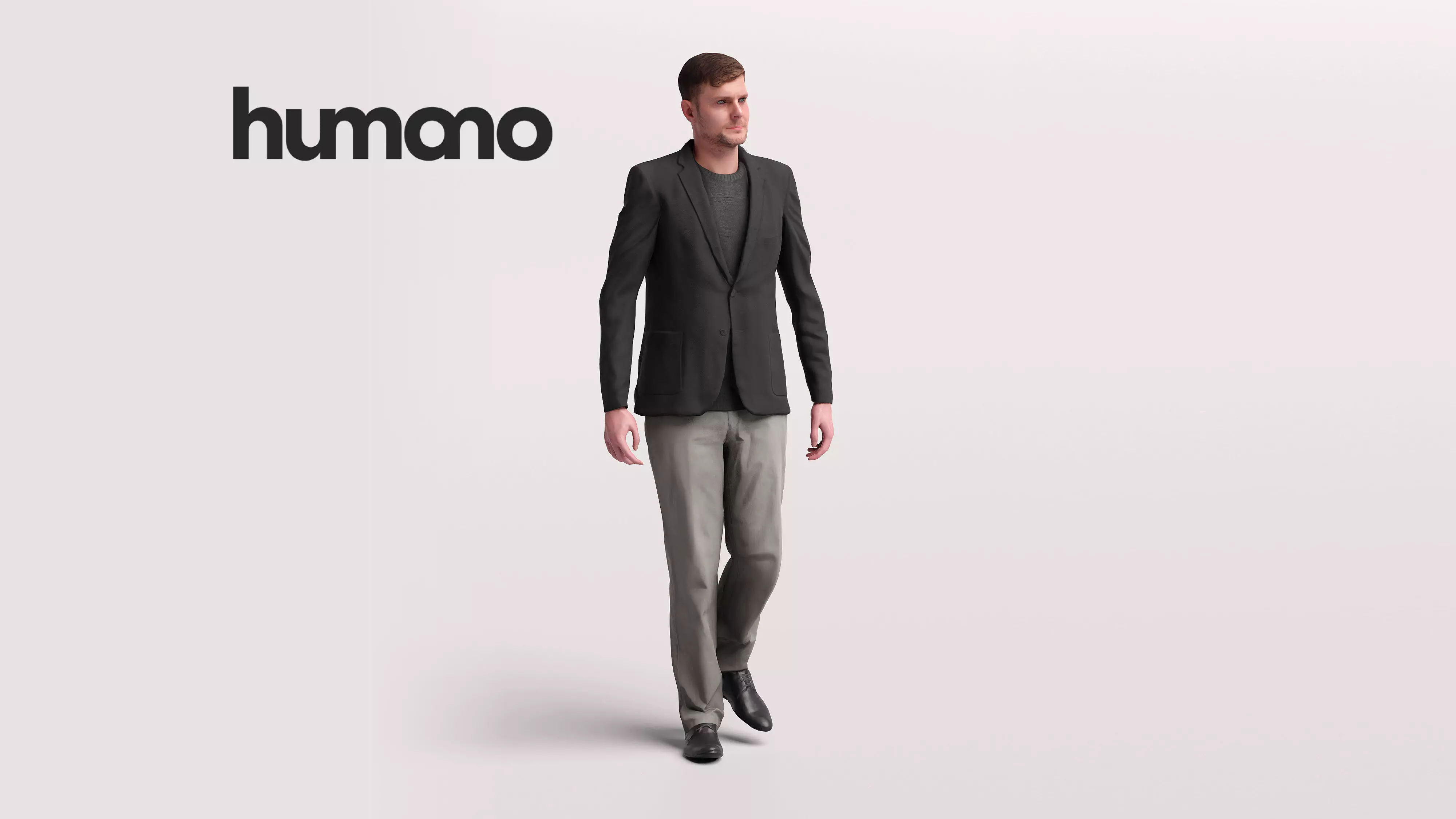 Humano Man walking in jacket -2504-056-2574 3D model