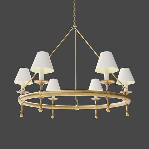 CLASSIC RING CHANDELIER - HAND-RUBBED ANTIQUE BRASS 3D model