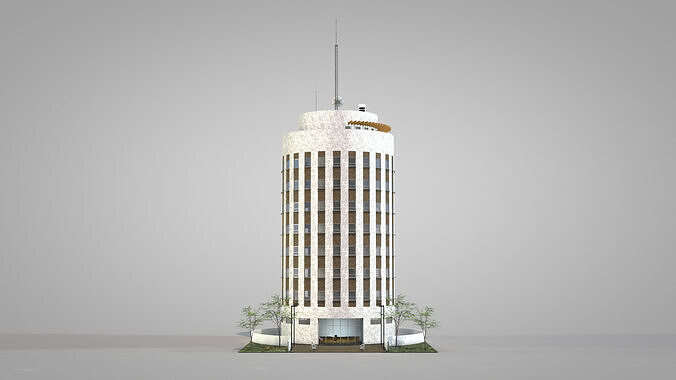 Commercial Cylindrical Building 3D model 4
