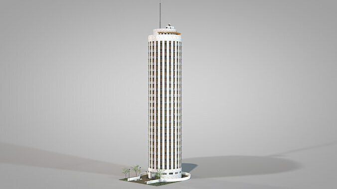 Commercial Cylindrical Building 3D model 7