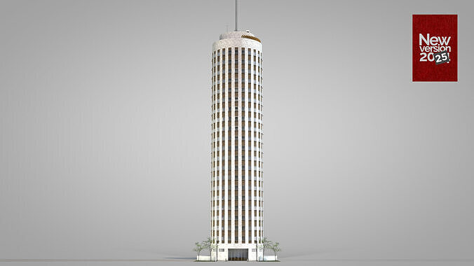 Commercial Cylindrical Building 3D model 2
