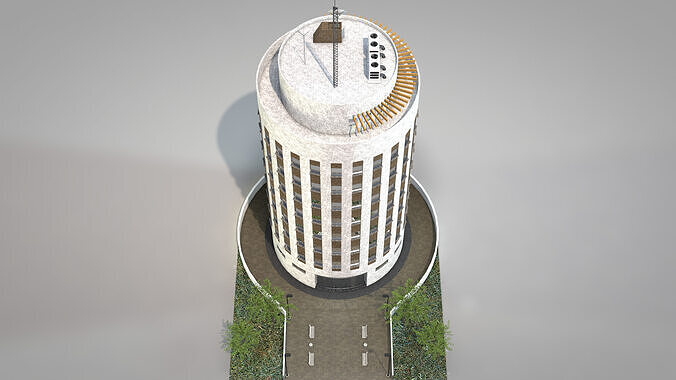 Commercial Cylindrical Building 3D model 5