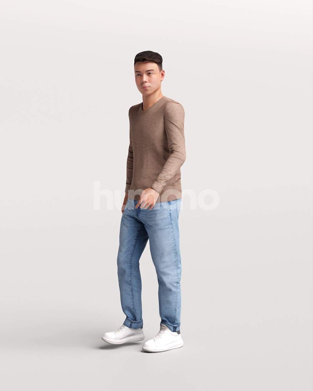 Humano Asian Man walking -2504-040-1825 3D model_8