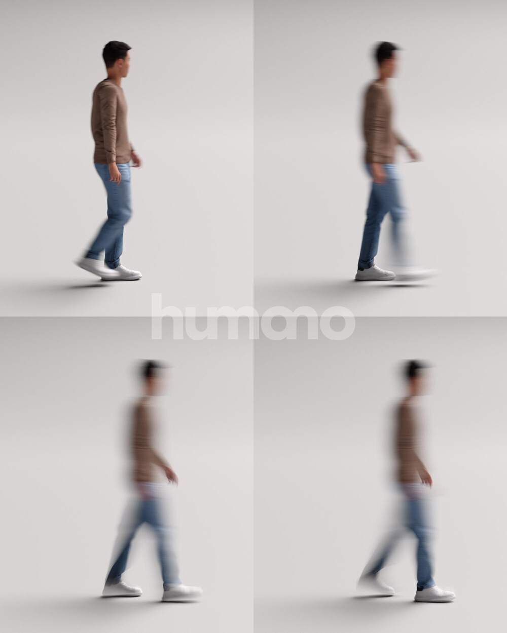 Humano Asian Man walking -2504-040-1825 3D model_11
