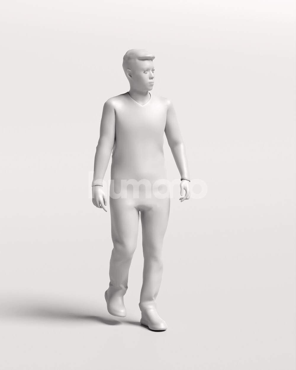 Humano Asian Man walking -2504-040-1825 3D model_3