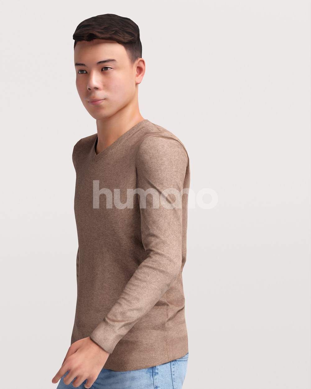 Humano Asian Man walking -2504-040-1825 3D model_10