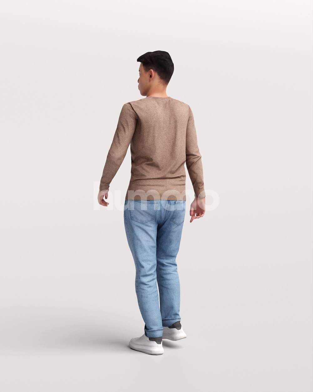 Humano Asian Man walking -2504-040-1825 3D model_7