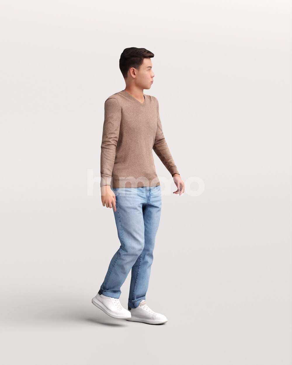 Humano Asian Man walking -2504-040-1825 3D model_5