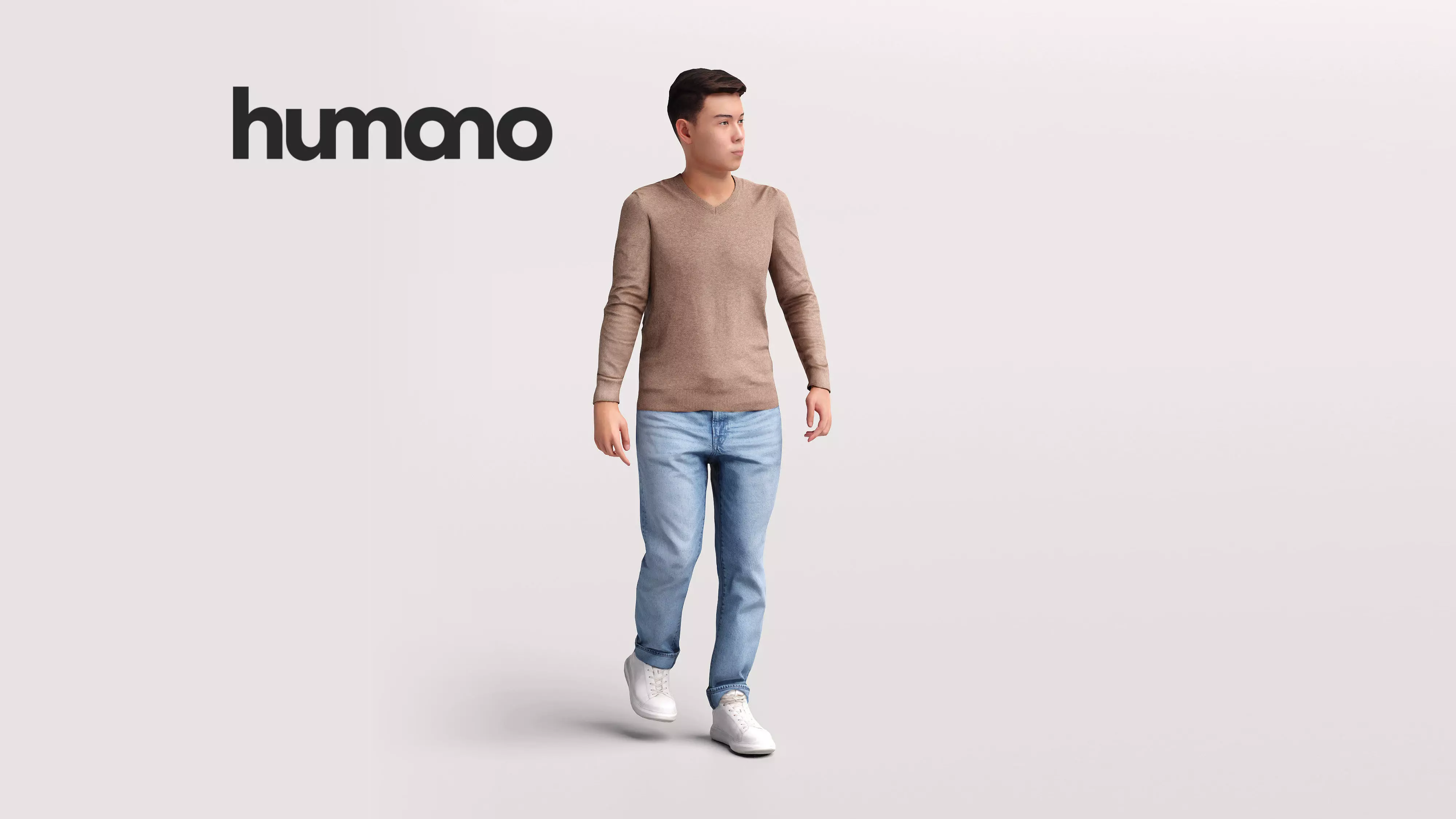 Humano Asian Man walking -2504-040-1825 3D model_0