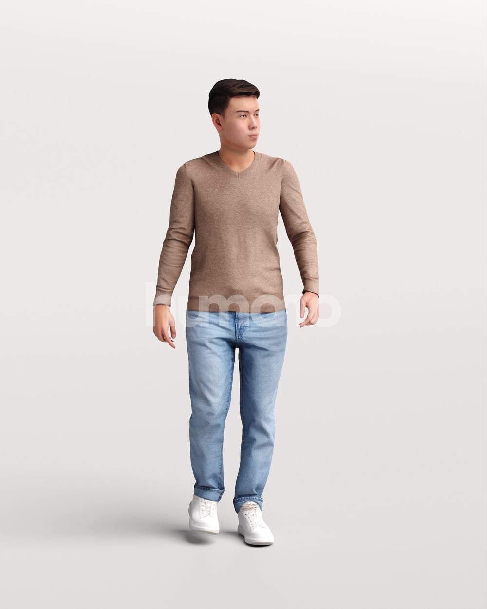 Humano Asian Man walking -2504-040-1825 3D model_6