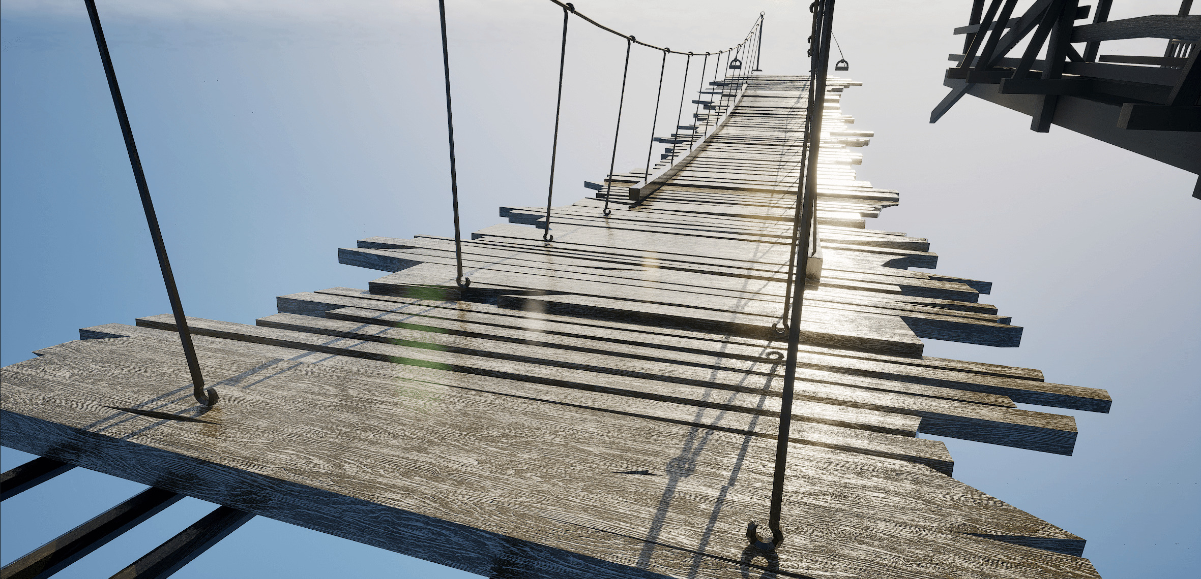 Stylish Wood Bridge Pack Game Ready and Optimized 4 Unique Types Low-poly 3D model_3