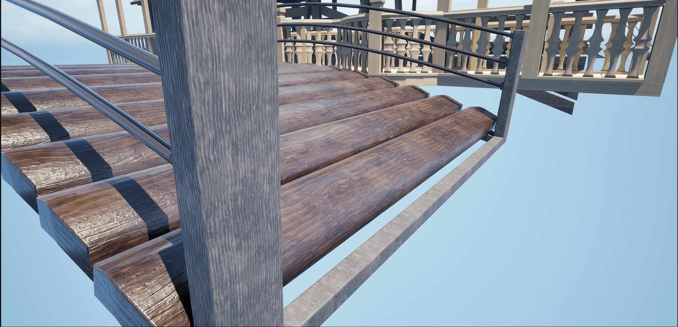 Stylish Wood Bridge Pack Game Ready and Optimized 4 Unique Types Low-poly 3D model_7