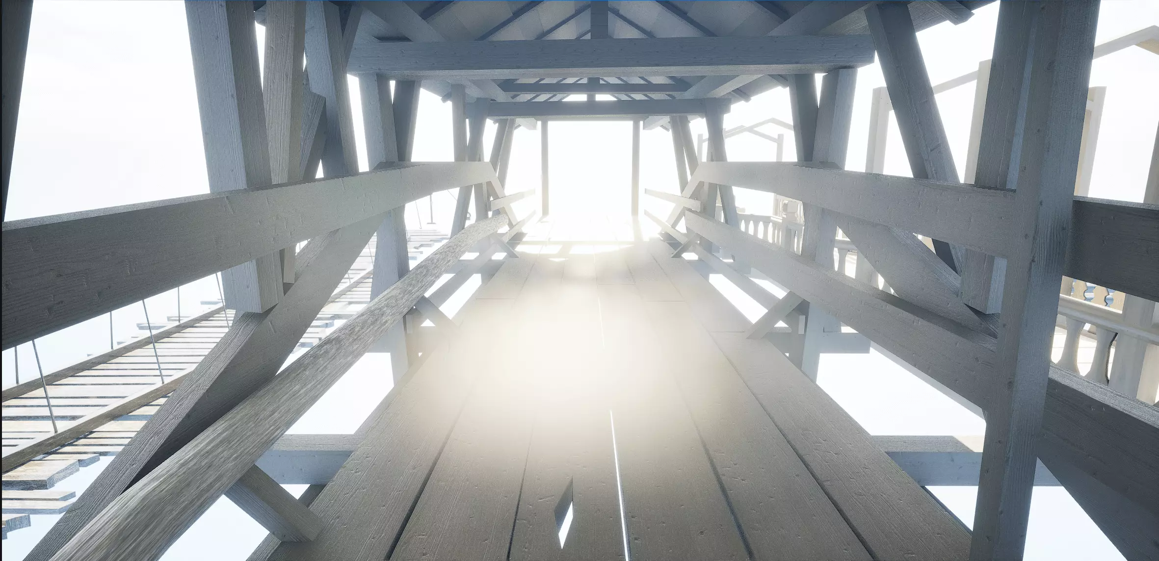 Stylish Wood Bridge Pack Game Ready and Optimized 4 Unique Types Low-poly 3D model_0