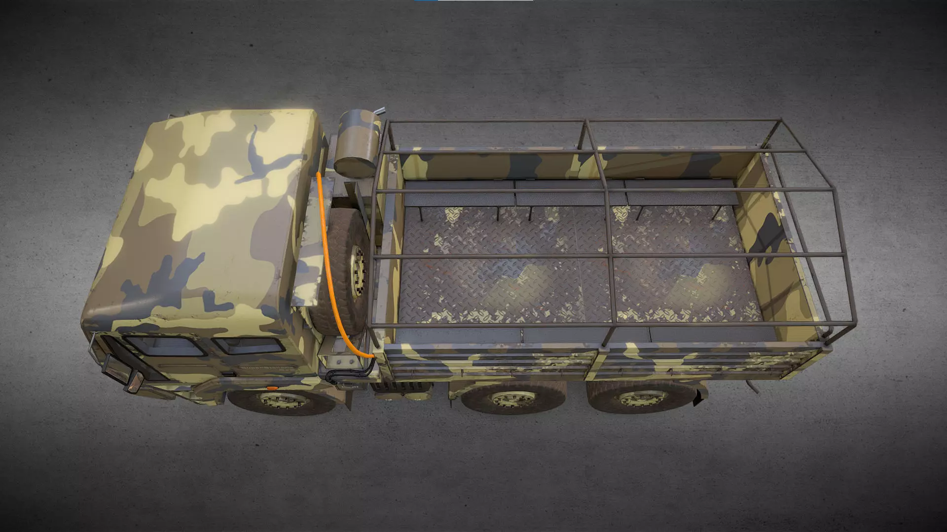 Army Truck Version 1 Low-poly 3D model_4