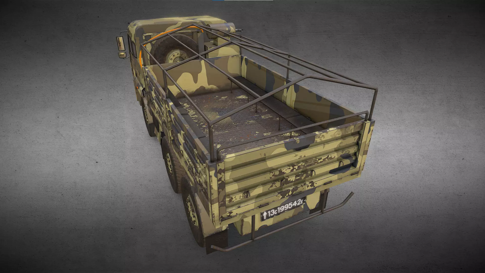 Army Truck Version 1 Low-poly 3D model_3