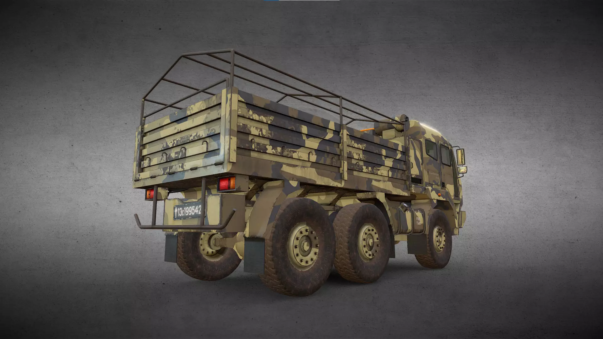 Army Truck Version 1 Low-poly 3D model_1