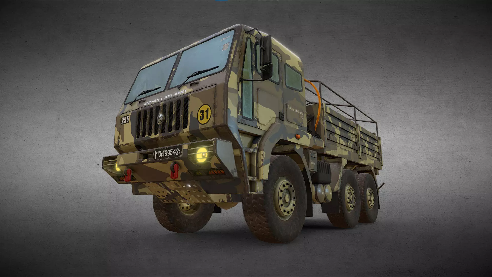 Army Truck Version 1 Low-poly 3D model_0