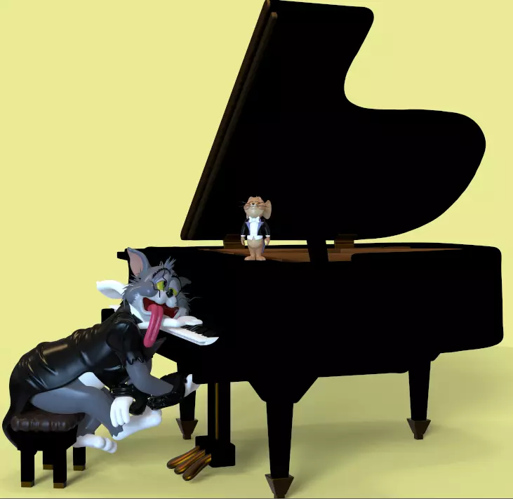 TOM AND JERRY -THE CAT CONCERTO- PARTS AND COMPLETE 3D print model_0