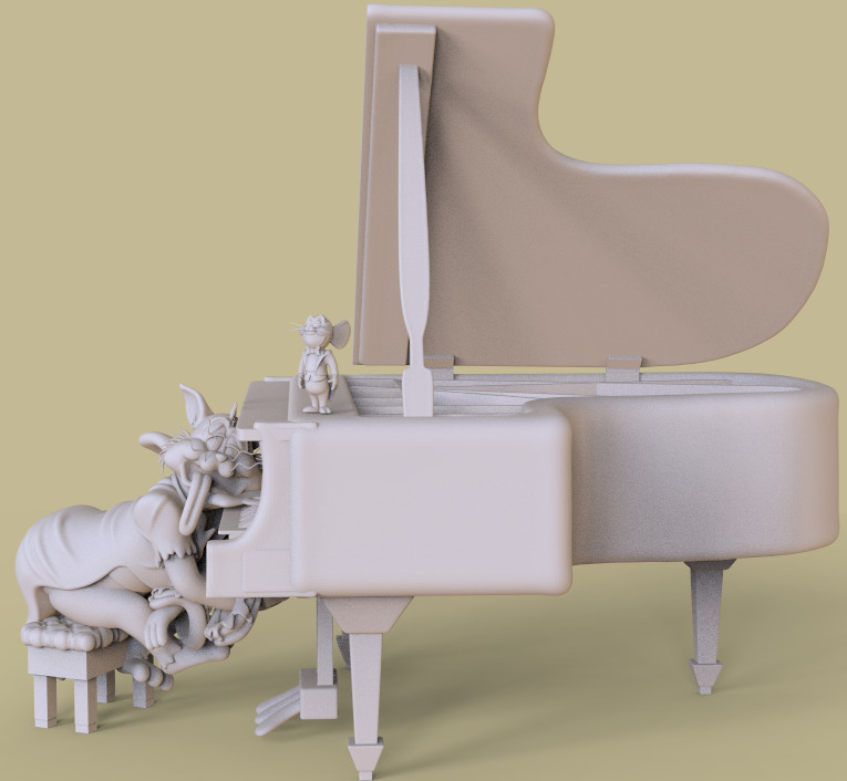 TOM AND JERRY -THE CAT CONCERTO- PARTS AND COMPLETE 3D print model_14