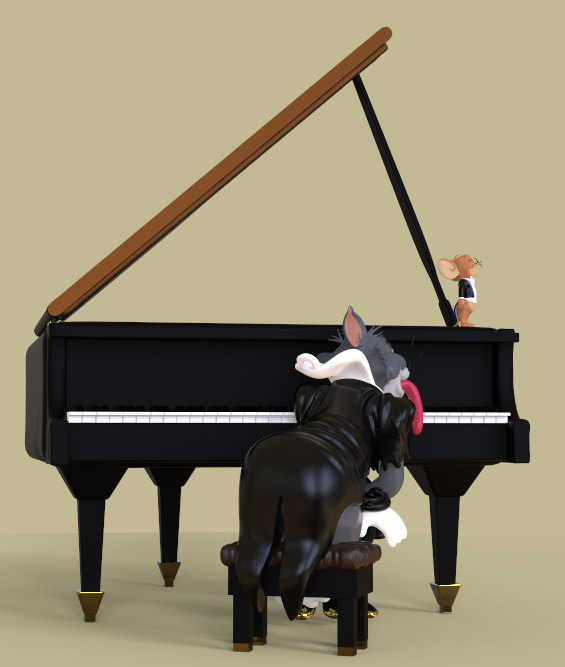 TOM AND JERRY -THE CAT CONCERTO- PARTS AND COMPLETE 3D print model_4