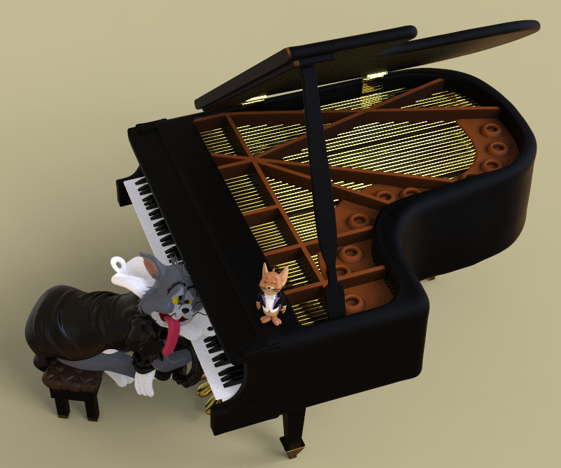 TOM AND JERRY -THE CAT CONCERTO- PARTS AND COMPLETE 3D print model_9