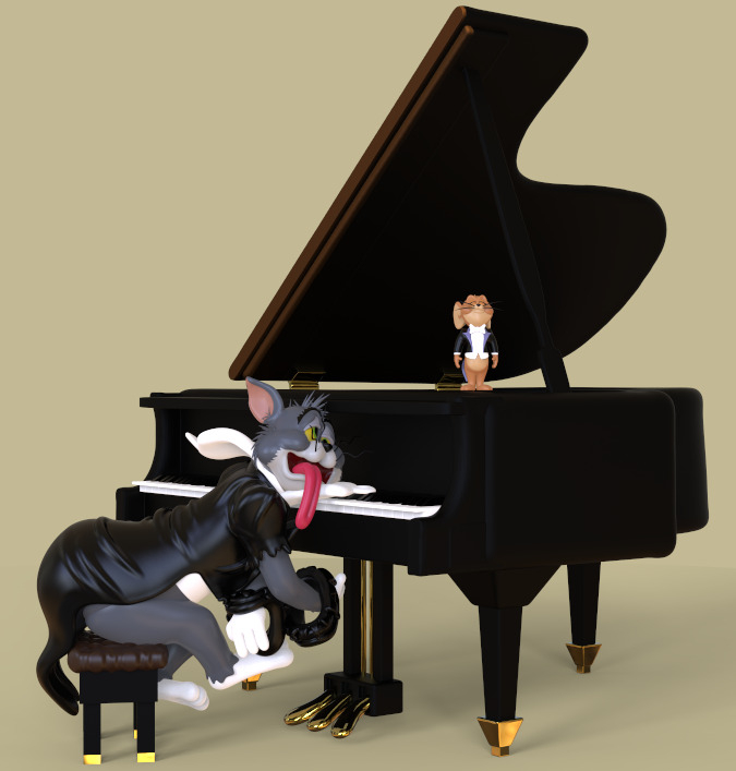 TOM AND JERRY -THE CAT CONCERTO- PARTS AND COMPLETE 3D print model_3