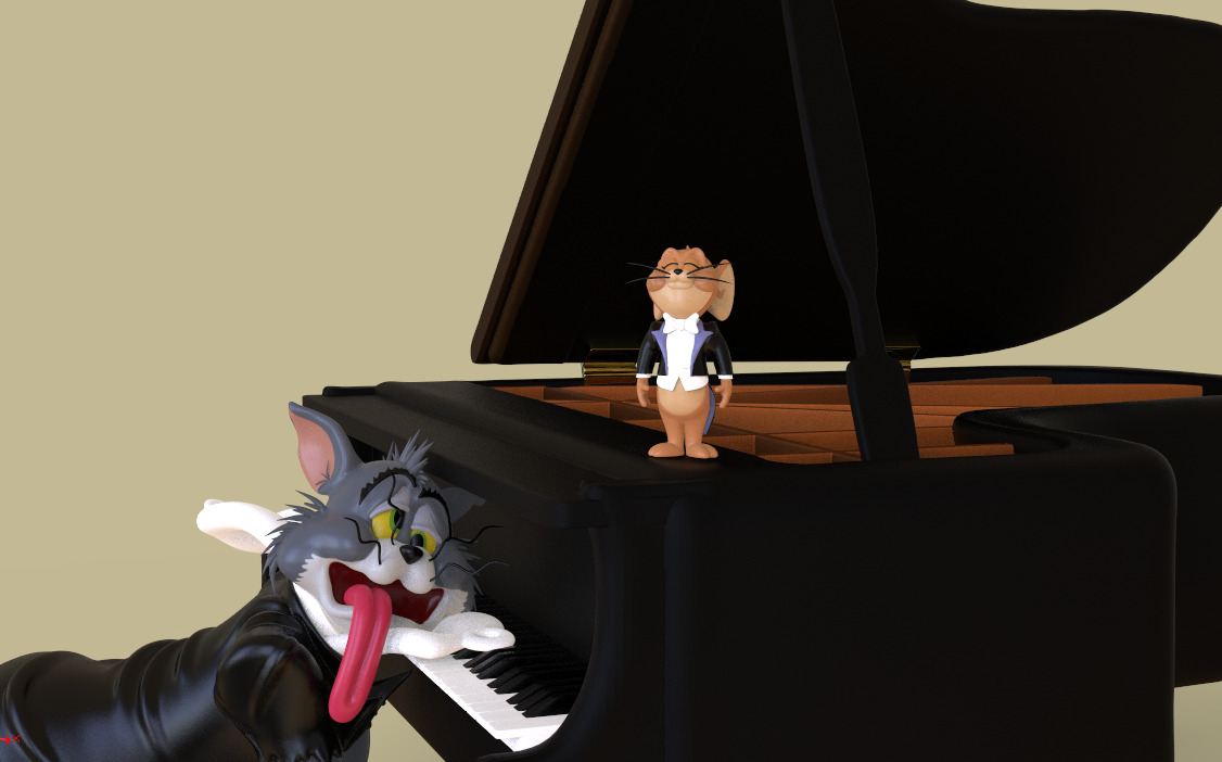 TOM AND JERRY -THE CAT CONCERTO- PARTS AND COMPLETE 3D print model_1
